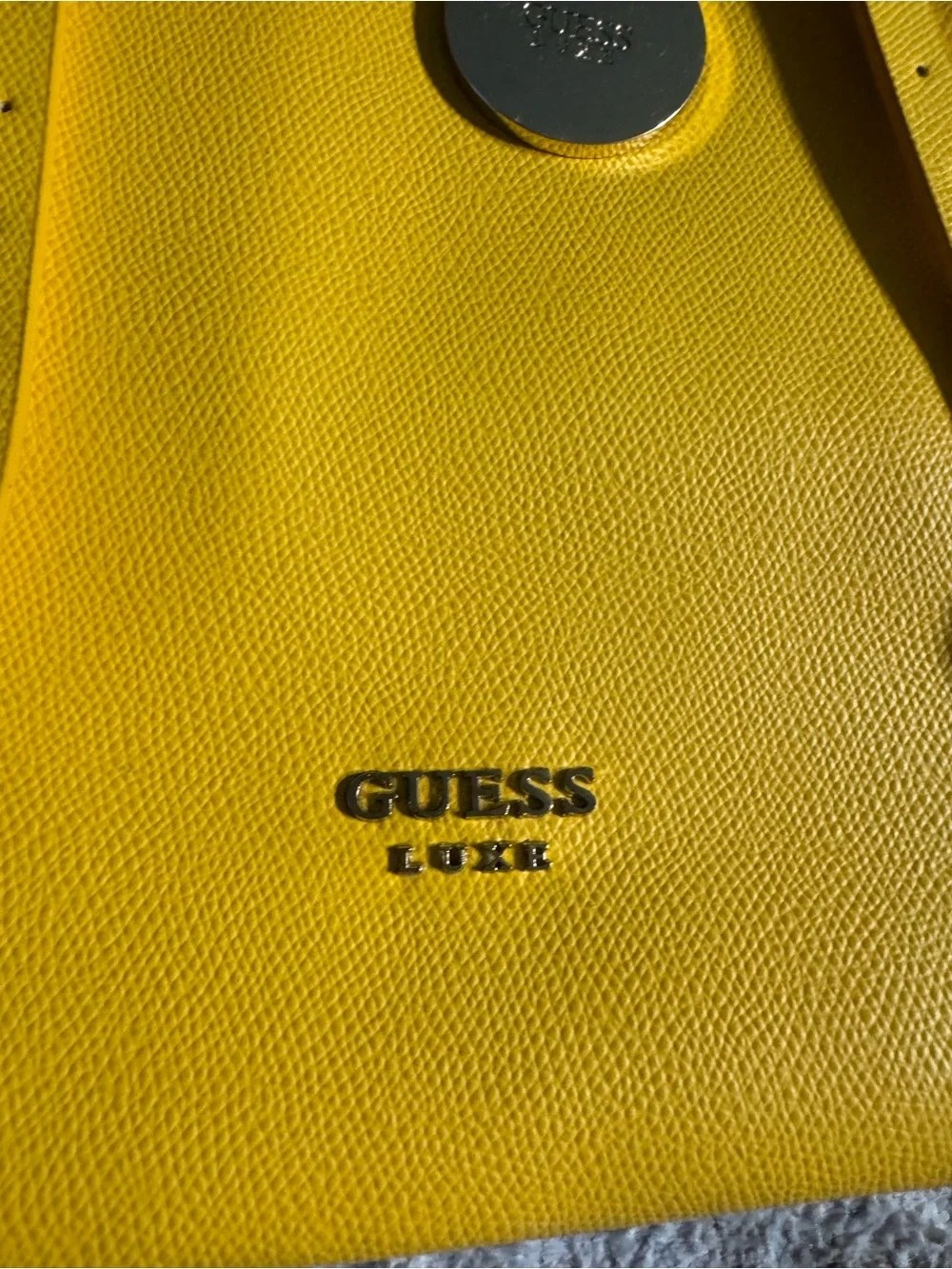 GUESS Yellow Dome Satchel with Top Handles - Picture 3 of 7